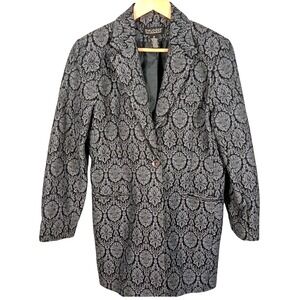 Dialogue Floral Brocade Blazer Jacket Womens Size 10‎ Dark Academia Baroque Goth